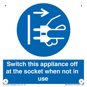 Switch this appliance off at the socket when not in use